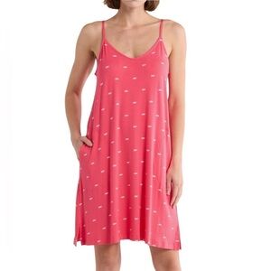 DKNY Hot Pink & White DKNY Logo Print Chemise Nightgown NWT M L